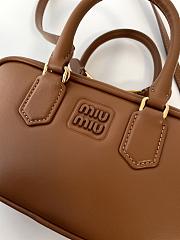 Fortok Miu Miu Arcadie Leather Mini Bag Brown 10×19×5cm - 5