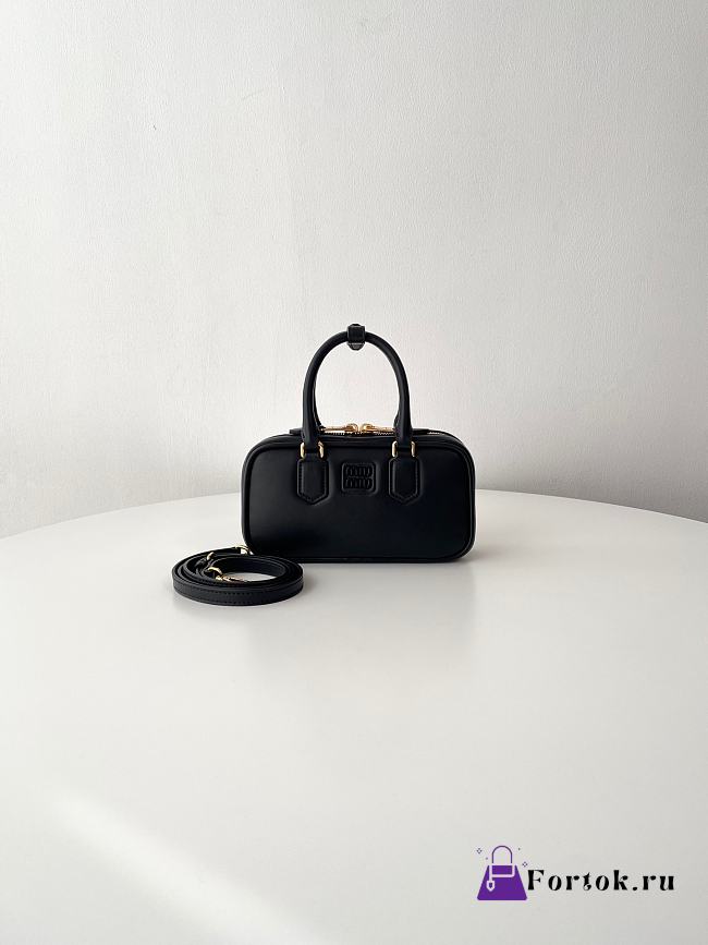 Fortok Miu Miu Arcadie Leather Mini Bag Black 10×19×5cm - 1