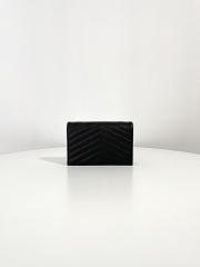Fortok Saint Laurent Cassandre Envelope Chain Wallet Silver Hardware Black 19x12.5x3.5cm - 4