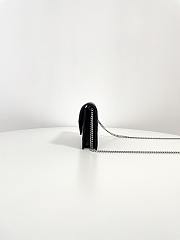 Fortok Saint Laurent Cassandre Envelope Chain Wallet Silver Hardware Black 19x12.5x3.5cm - 3