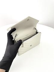 Fortok Saint Laurent Cassandre Envelope Chain Wallet Silver Hardware Ivory 19x12.5x3.5cm - 2