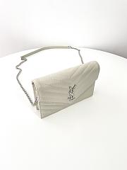 Fortok Saint Laurent Cassandre Envelope Chain Wallet Silver Hardware Ivory 19x12.5x3.5cm - 5