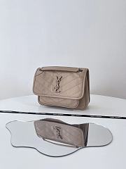Fortok Saint Laurent Women's Niki Baby Shoulder Bag in Vintage Leather Brown 21x16x7.5cm - 4