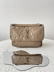 Fortok Saint Laurent Women's Niki Shoulder Bag in Vintage Leather Brown 28x20x8.5 - 1