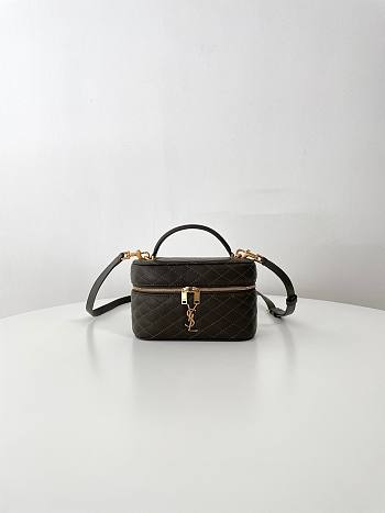 Fortok Saint Laurent Gaby Vanity Bag in Lambskin Green 18x11x6.5cm