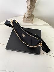 Fortok Prada Re-Nylon Demi-lune shoulder bag Black 30 x 13.5 x 6cm - 2