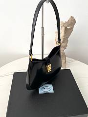 Fortok Prada Cleo brushed leather shoulder bag with clasp closure Black 22×18.5×4.5cm - 5