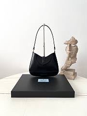 Fortok Prada Cleo brushed leather shoulder bag with clasp closure Black 22×18.5×4.5cm - 3