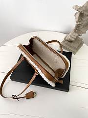 Fortok Prada medium shearling leather tote bag women Brown 27×12×6cm - 6