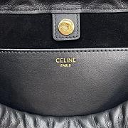 Fortok Celine Cabas Drawstring Cuir Triomphe in Smooth Calfskin Leather Black 22× 17× 15cm - 6