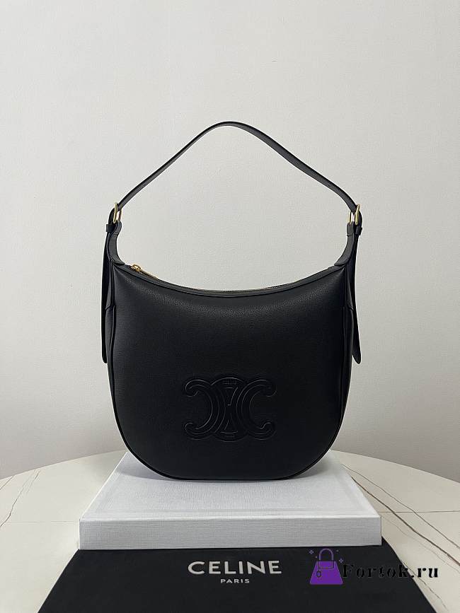 Fortok Celine HELOÏSE BAG IN SUPPLE GRAINED CALFSKIN Black 30×28.5×8cm - 1