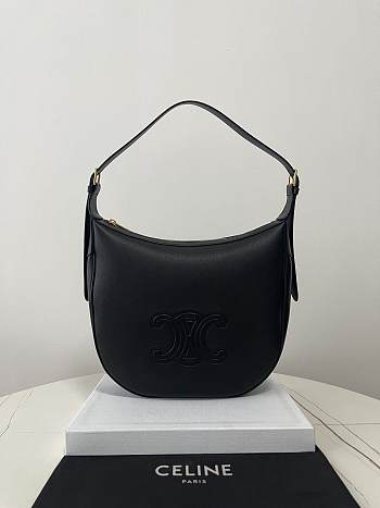 Fortok Celine HELOÏSE BAG IN SUPPLE GRAINED CALFSKIN Black 30×28.5×8cm