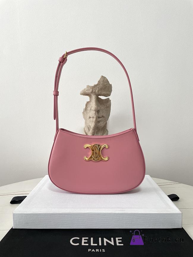 Fortok Celine MEDIUM TILLY BAG IN shiny calfskin Pink 22×13.5×4cm - 1
