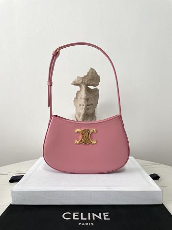 Fortok Celine MEDIUM TILLY BAG IN shiny calfskin Pink 22×13.5×4cm