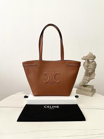 Fortok  CELINE Medium Cabas Anaïs Cuir Triomphe In Grained Calfskin Leather Brown 28×24×12cm