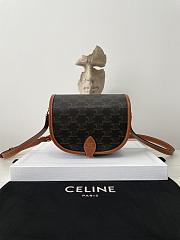 Fortok Celine Medium Folco Bag In Triomphe Canvas And Calfskin Leather 18 X 17 X 6.5cm - 1