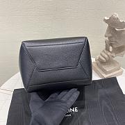 Fortok Celine Sangle Bucket Bag in Grained Calfskin Women Black 23×33×17cm - 4