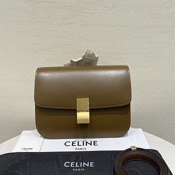 Fortok Celine Teen Classic Box Shoulder Bag Brown 24 X 18 X 7 cm