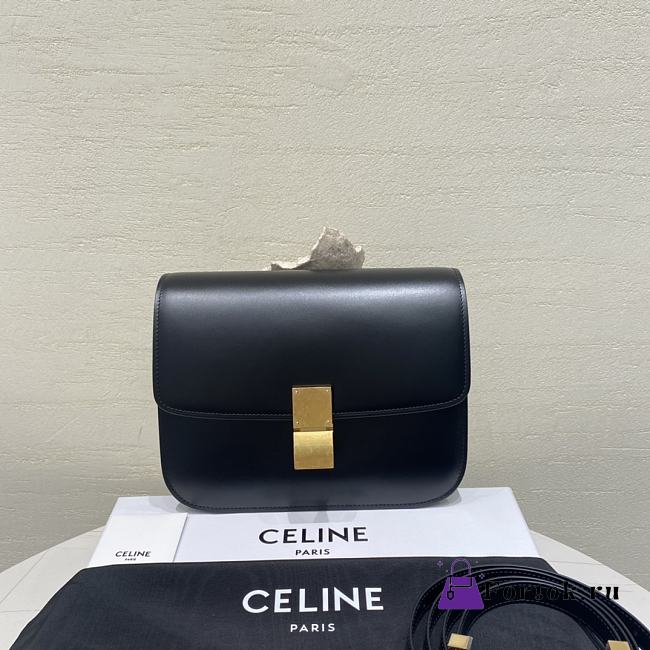 Fortok Celine Teen Classic Box Shoulder Bag Black 24 X 18 X 7 cm - 1