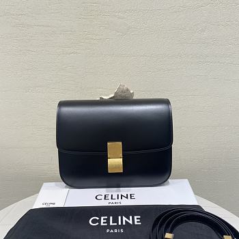 Fortok Celine Teen Classic Box Shoulder Bag Black 24 X 18 X 7 cm