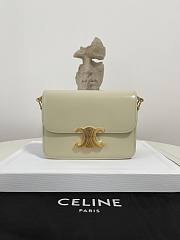 Fortok Celine Shiny Calfskin Teen Triomphe Bag White 18.5×14×6cm - 1