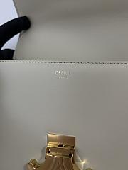 Fortok Celine Shiny Calfskin Teen Triomphe Bag White 18.5×14×6cm - 4