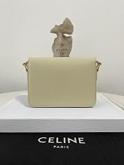 Fortok Celine Shiny Calfskin Teen Triomphe Bag White 18.5×14×6cm - 2