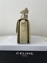 Fortok Celine Shiny Calfskin Teen Triomphe Bag White 22.5×16.5×7.5cm - 2