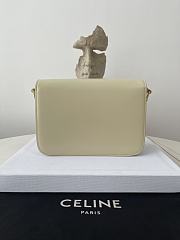 Fortok Celine Shiny Calfskin Teen Triomphe Bag White 22.5×16.5×7.5cm - 3