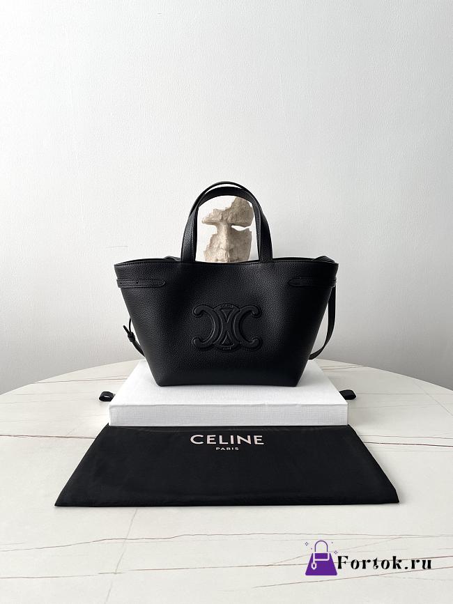 Fortok CELINE Mini Cabas Anaïs Cuir Triomphe In Grained Calfskin Leather White 20.5×19×9cm - 1