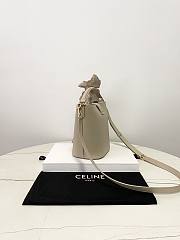Fortok Celine Medium Bucket Louise Bag in smooth calfskin Grey 16×19×12cm - 3