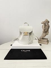Fortok Celine Bonnie Backpack in smooth calfskin White 25×18×13cm - 1