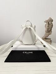 Fortok Celine Bonnie Backpack in smooth calfskin White 25×18×13cm - 6