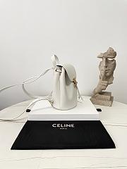 Fortok Celine Bonnie Backpack in smooth calfskin White 25×18×13cm - 4