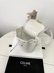 Fortok Celine Bonnie Backpack in smooth calfskin White 25×18×13cm - 2