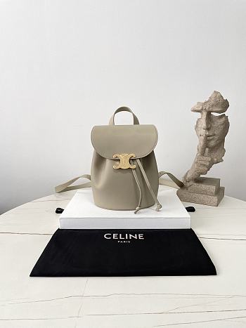 Fortok Celine Bonnie Backpack in smooth calfskin Grey 25×18×13cm