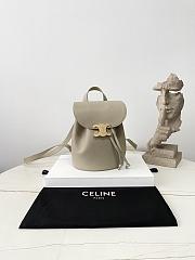 Fortok Celine Bonnie Backpack in smooth calfskin Grey 25×18×13cm - 5