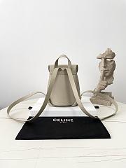 Fortok Celine Bonnie Backpack in smooth calfskin Grey 25×18×13cm - 3