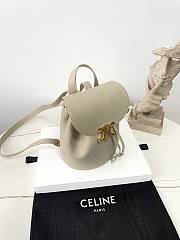 Fortok Celine Bonnie Backpack in smooth calfskin Grey 25×18×13cm - 2