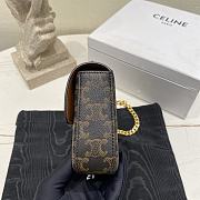 Fortok Celine Chain Shoulder Bag Claude in Triomphe Canvas and Calfskin 20.5×10.5×4cm - 6