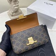 Fortok Celine Chain Shoulder Bag Claude in Triomphe Canvas and Calfskin 20.5×10.5×4cm - 5
