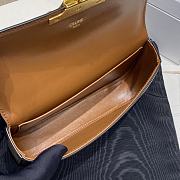Fortok Celine Chain Shoulder Bag Claude in Triomphe Canvas and Calfskin 20.5×10.5×4cm - 3