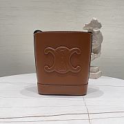 Fortok Celine Small Bucket Cuir Triomphe Shoulder Bag in smooth calfskin leather Brown 30x22x13cm - 1