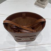 Fortok Celine Small Bucket Cuir Triomphe Shoulder Bag in smooth calfskin leather Brown 30x22x13cm - 3