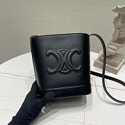 Fortok Celine Small Bucket Cuir Triomphe Shoulder Bag in smooth calfskin leather Black 30x22x13cm - 4