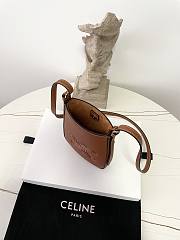 Fortok Celine Supple Calfskin Medium Triomphe Heloise Shoulder Bag in Tan 15×19.5×3cm - 6