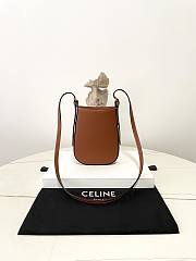 Fortok Celine Supple Calfskin Medium Triomphe Heloise Shoulder Bag in Tan 15×19.5×3cm - 3