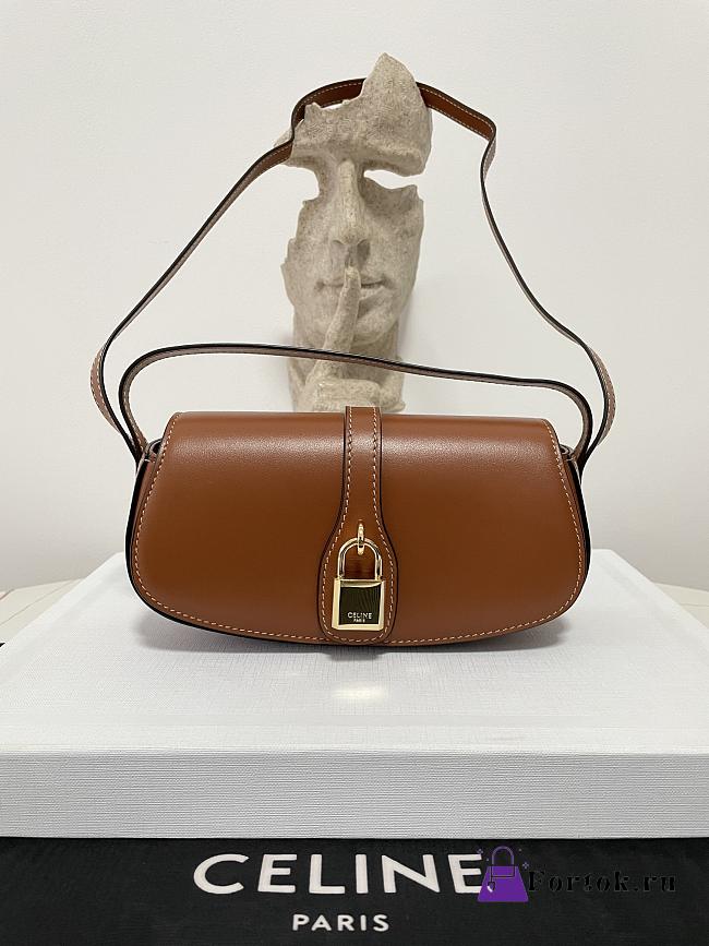 Fortok Celine Tabou Clutch on Strap in smooth calfskin leather 18x8x5cm - 1