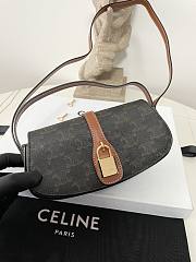 Fortok Celine Tabou Clutch on Strap in smooth calfskin leather in Trimophe Leather Black 18x8x5cm - 4