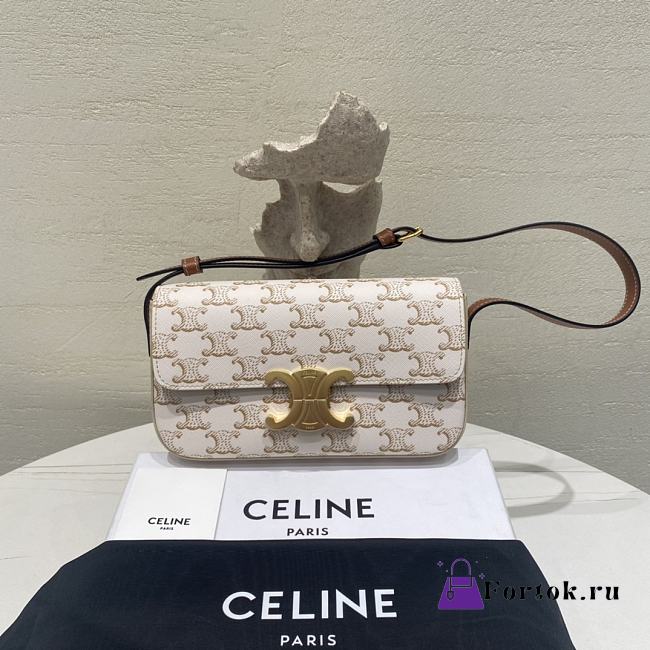 Fortok Women CELINE Shoulder Bag Claude In Triomphe Canvas And Calfskin Leather 20×10×4cm  - 1